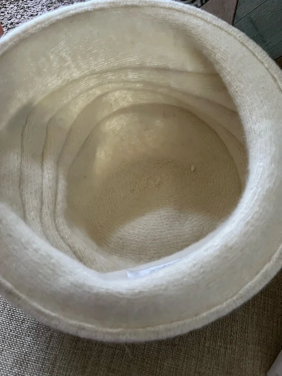 Cream Felt Cloche Hat with Floral Trim - Picture 9 of 9